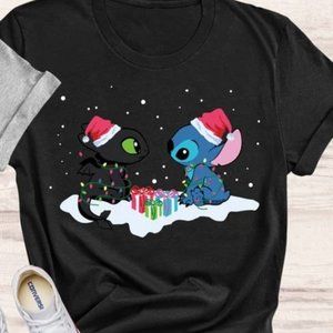 Stitch & Toothless Tee Shirt, Family Trip Shirt, Cute Disney Tee, Lover Gifts